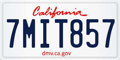 CA license plate 7MIT857