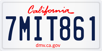 CA license plate 7MIT861
