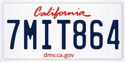 CA license plate 7MIT864