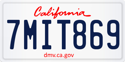 CA license plate 7MIT869