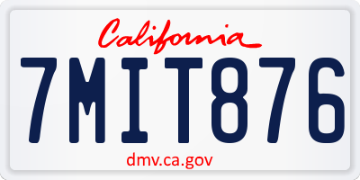 CA license plate 7MIT876