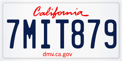 CA license plate 7MIT879