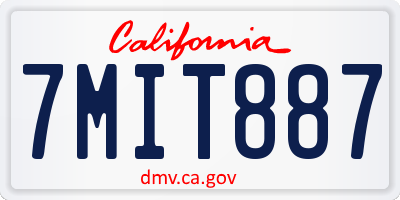 CA license plate 7MIT887