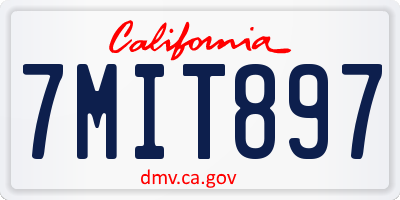 CA license plate 7MIT897