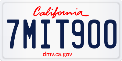 CA license plate 7MIT900
