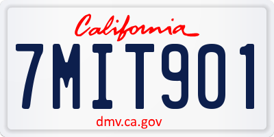 CA license plate 7MIT901