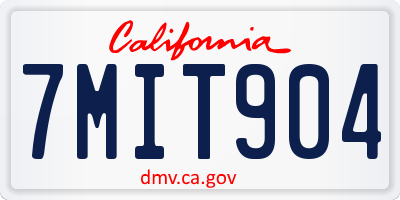 CA license plate 7MIT904