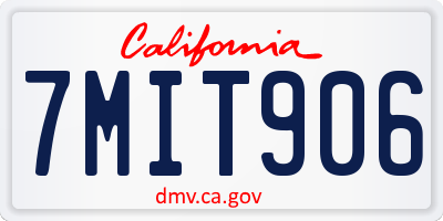 CA license plate 7MIT906