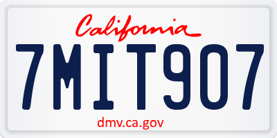 CA license plate 7MIT907