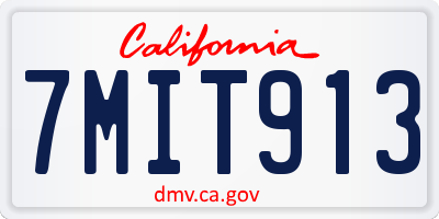 CA license plate 7MIT913