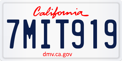 CA license plate 7MIT919