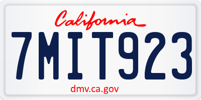 CA license plate 7MIT923