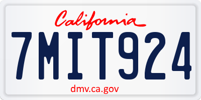 CA license plate 7MIT924