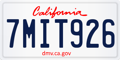 CA license plate 7MIT926