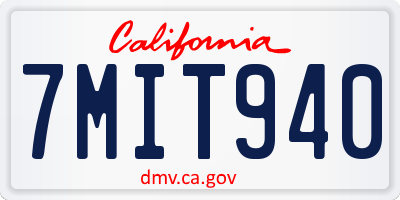CA license plate 7MIT940