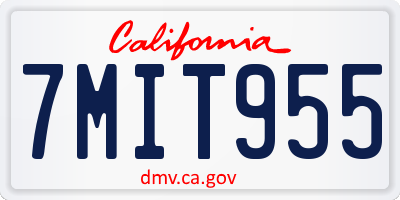 CA license plate 7MIT955