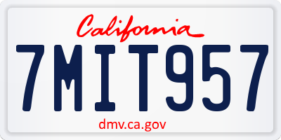 CA license plate 7MIT957