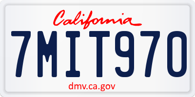 CA license plate 7MIT970