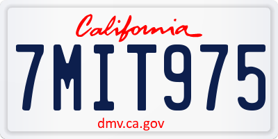 CA license plate 7MIT975