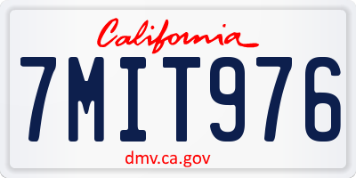 CA license plate 7MIT976
