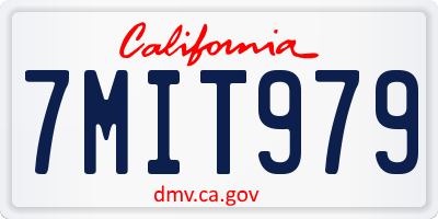 CA license plate 7MIT979