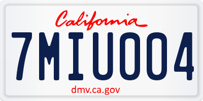 CA license plate 7MIU004