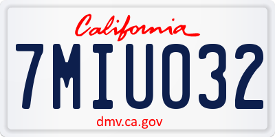 CA license plate 7MIU032