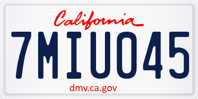 CA license plate 7MIU045