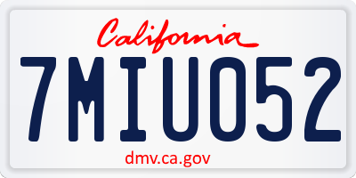 CA license plate 7MIU052
