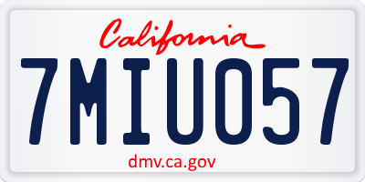 CA license plate 7MIU057