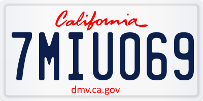 CA license plate 7MIU069