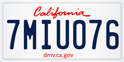 CA license plate 7MIU076