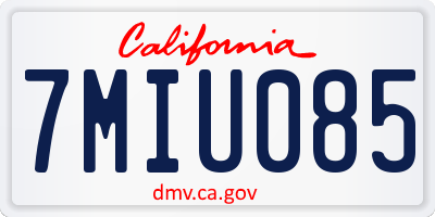 CA license plate 7MIU085