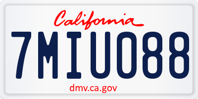 CA license plate 7MIU088