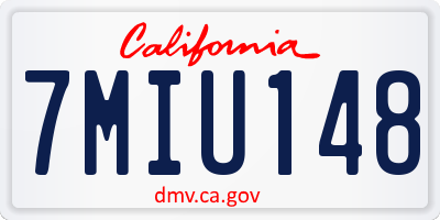 CA license plate 7MIU148