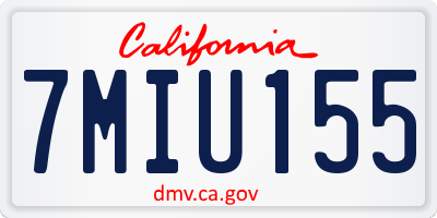 CA license plate 7MIU155