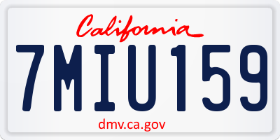 CA license plate 7MIU159