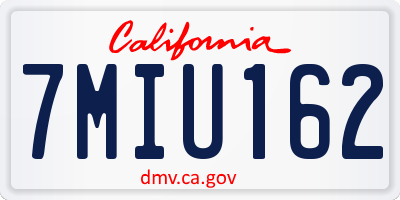CA license plate 7MIU162