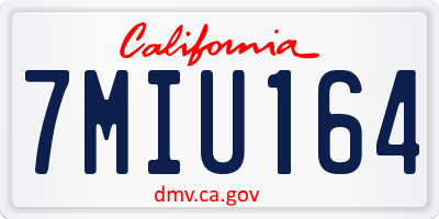CA license plate 7MIU164