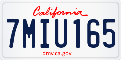 CA license plate 7MIU165