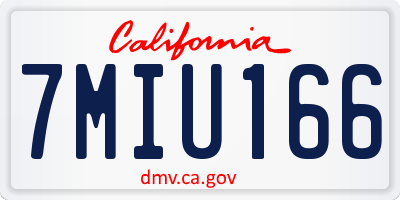 CA license plate 7MIU166