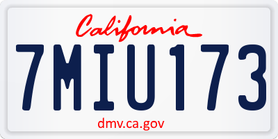 CA license plate 7MIU173