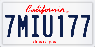 CA license plate 7MIU177