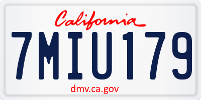 CA license plate 7MIU179