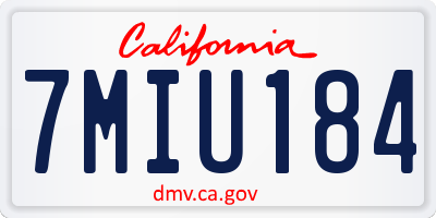 CA license plate 7MIU184