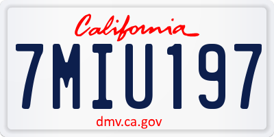 CA license plate 7MIU197