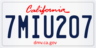 CA license plate 7MIU207