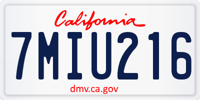 CA license plate 7MIU216