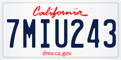 CA license plate 7MIU243