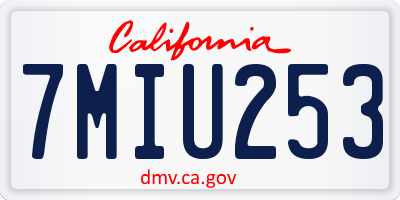 CA license plate 7MIU253